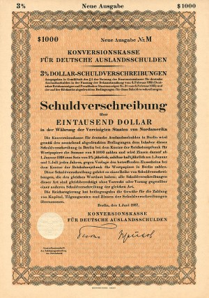 Schuldverschreibung - $1,000 Bond (Uncanceled)